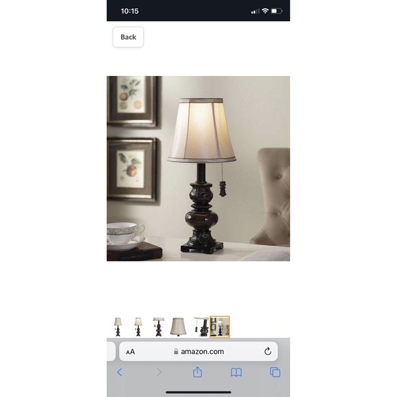 Trieste Marble 18 1/2" High Accent Table Lamp w/ Ivory Shade Antique Luxury Look - Picture 7 of 13